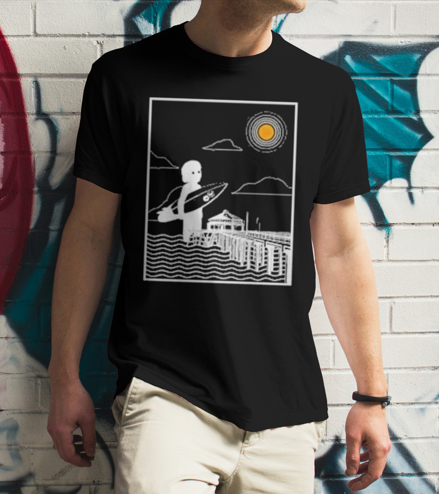 William Black Surfing Pier Orange County Sunset T-Shirt
