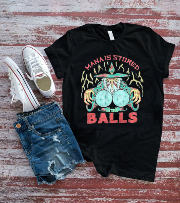 Wizardofbarge Mana Is Stored In The Balls Wizard Holding Magical Spheres T-Shirt