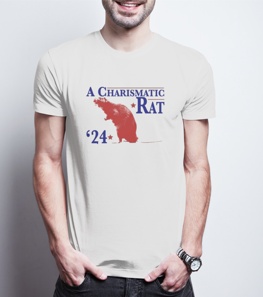 A Charismatic Rat '24 Red White Blue Stars T-Shirt