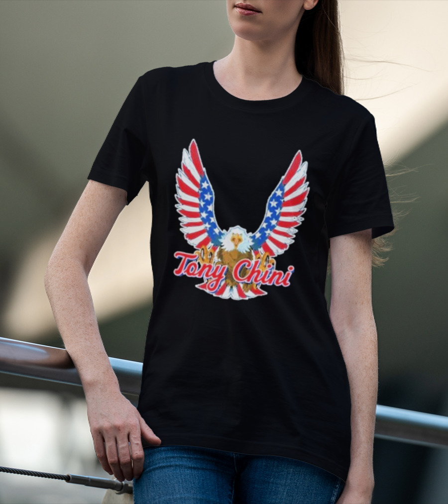 Tony Chini American Flag Eagle Wings T-Shirt