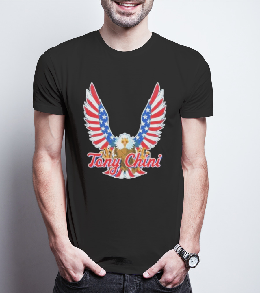 Tony Chini American Flag Eagle Wings T-Shirt