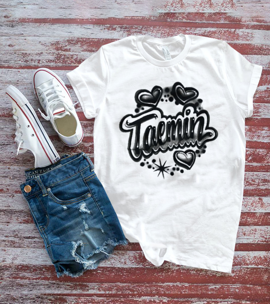 Taemin Airbrush Hearts And Stars T-Shirt