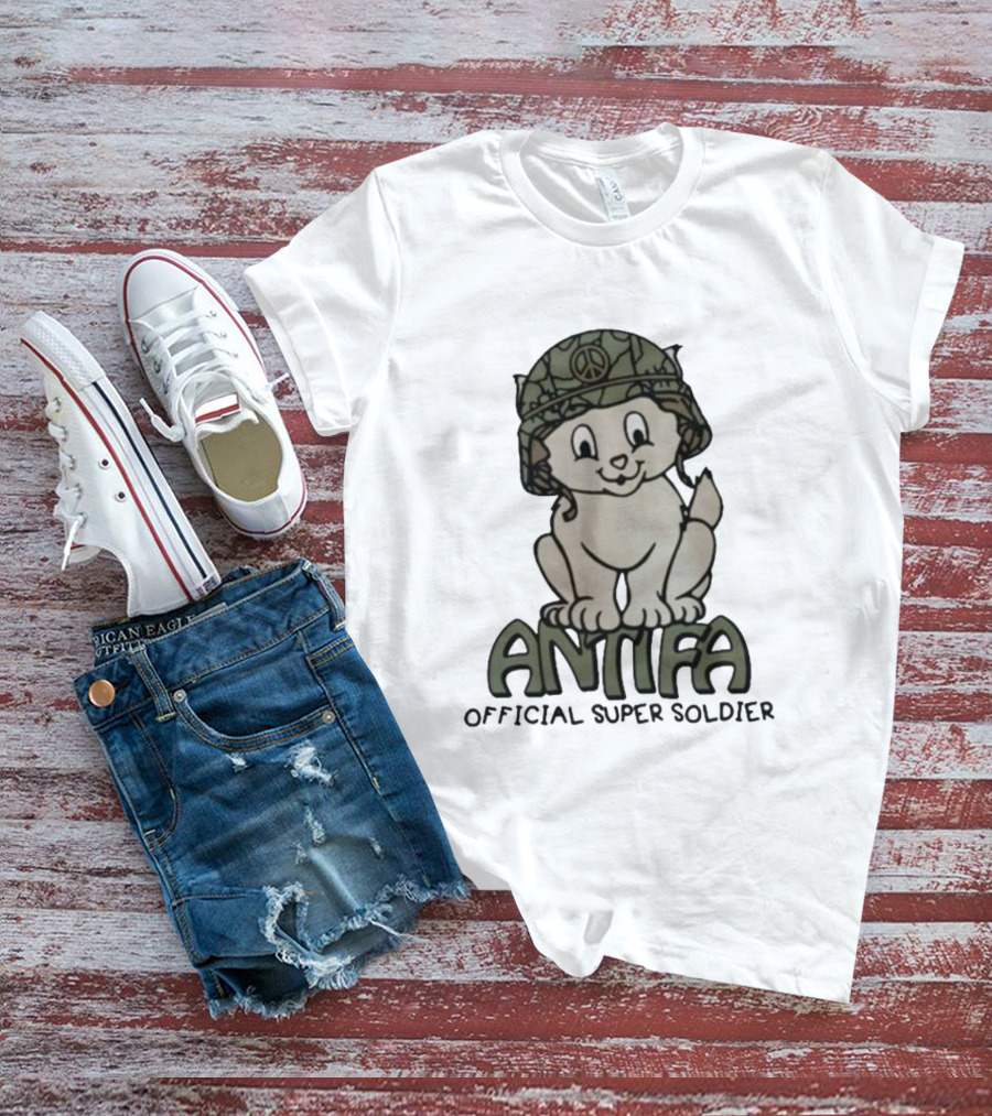 ANTIFA Peace Helmet Puppy Official Super Soldier T-Shirt