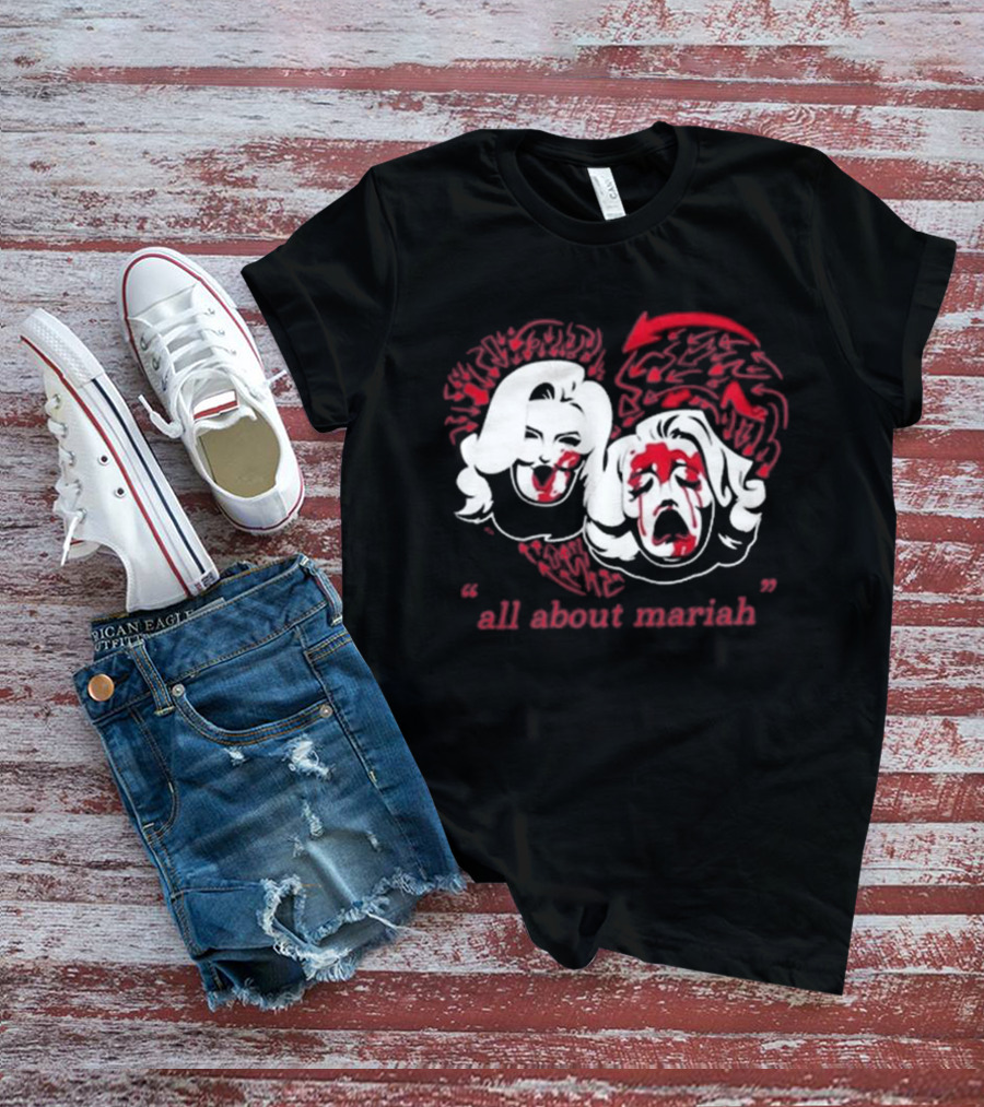 Mariahmayx All About Mariah Heart Faces Red Arrows T-Shirt