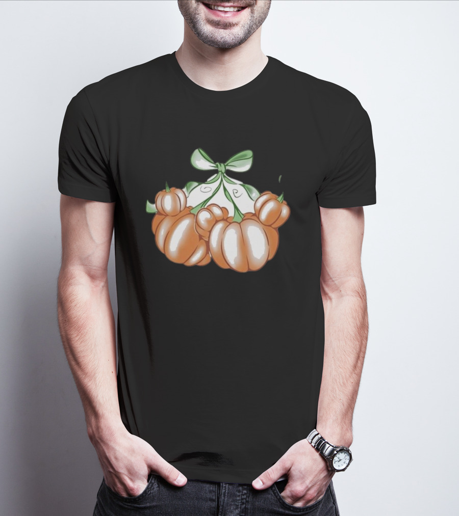 Ropedropthreads Pumpkin Bow Cluster T-Shirt