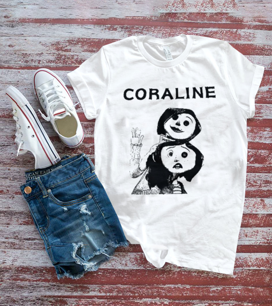 Coraline Movie Character Duo Fan Merchandise T-Shirt