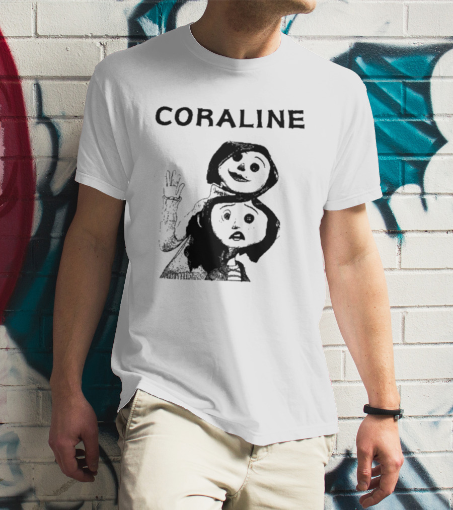 Coraline Movie Character Duo Fan Merchandise T-Shirt