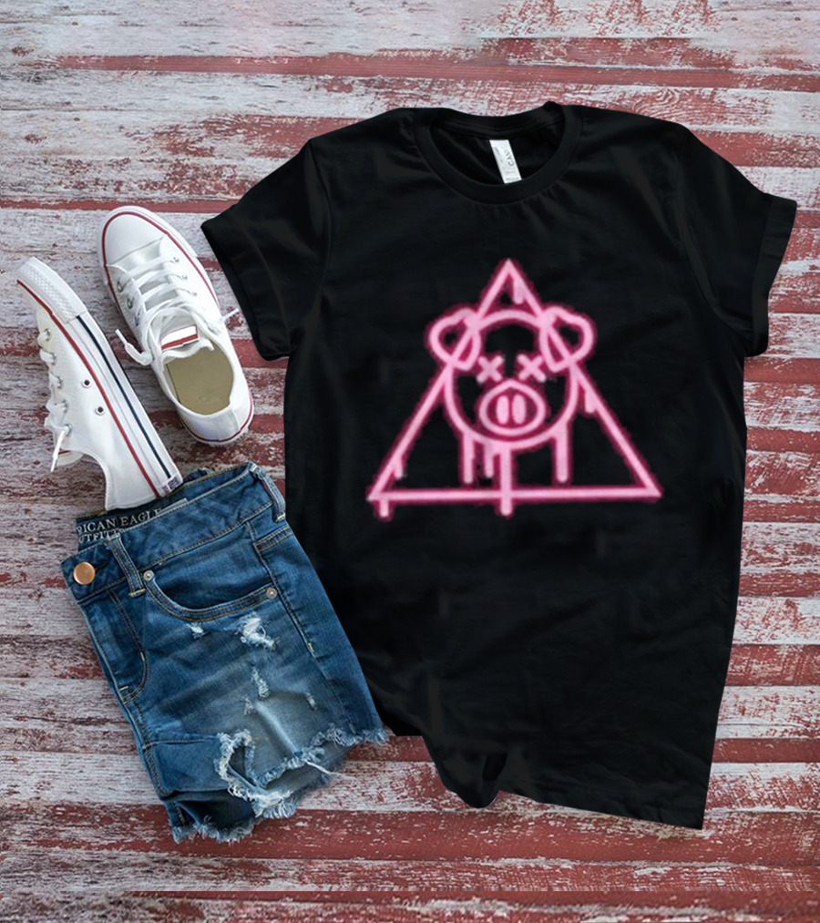 Shane Dawson Merch Neon Spray Paint Pig Triangle T-Shirt