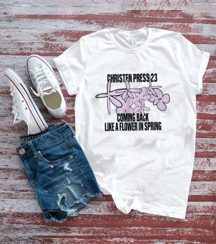Christen Press 23 Coming Back Like A Flower In Spring Pink Floral T-Shirt