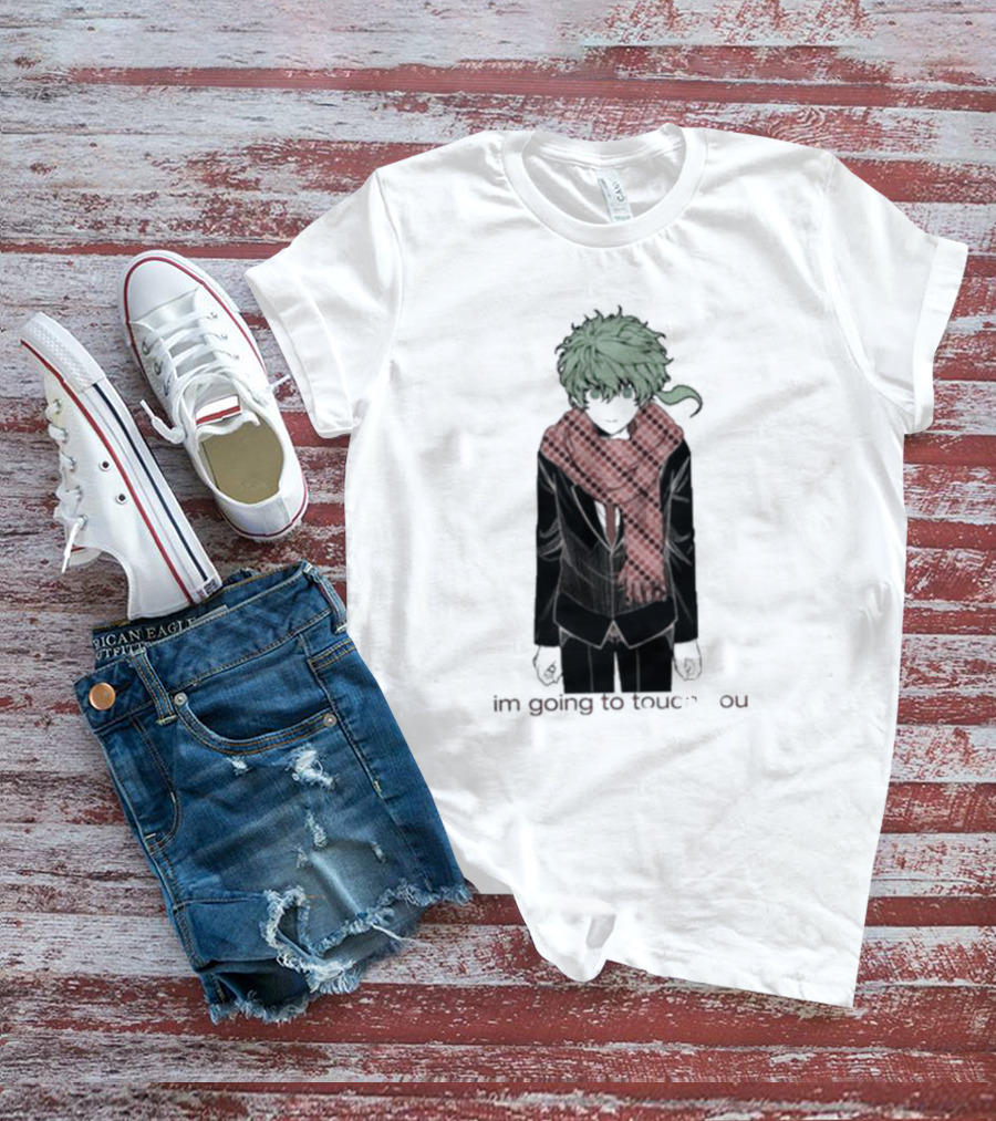 I'm Going To Touch You Midori Red Scarf Green Hair Character T-Shirt