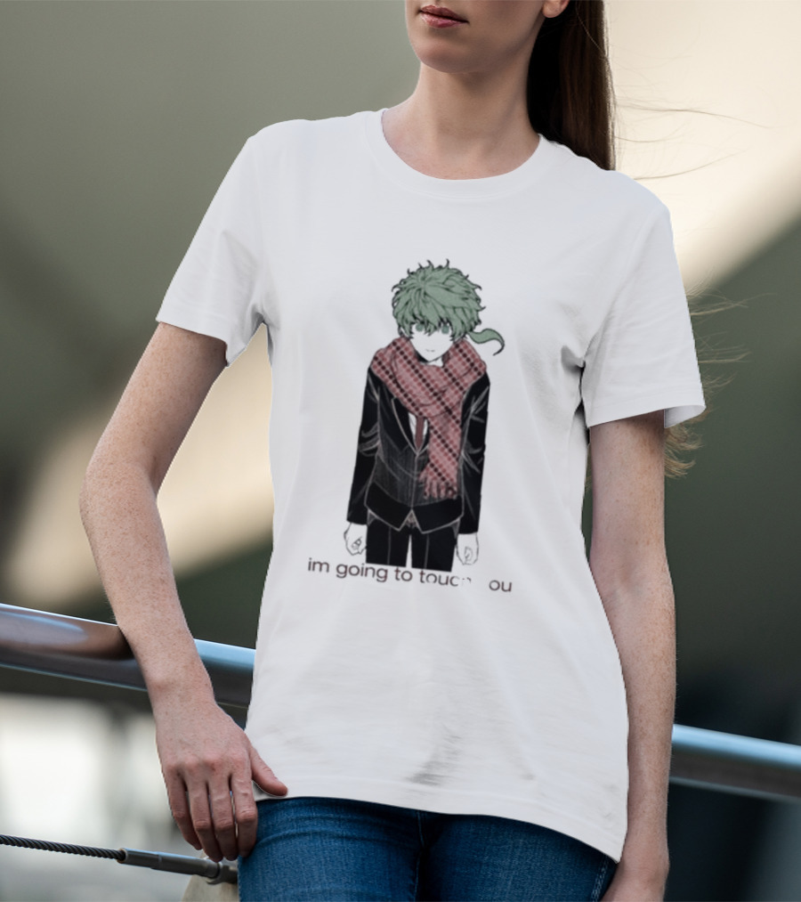 I'm Going To Touch You Midori Red Scarf Green Hair Character T-Shirt
