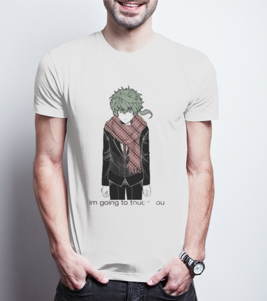 I'm Going To Touch You Midori Red Scarf Green Hair Character T-Shirt
