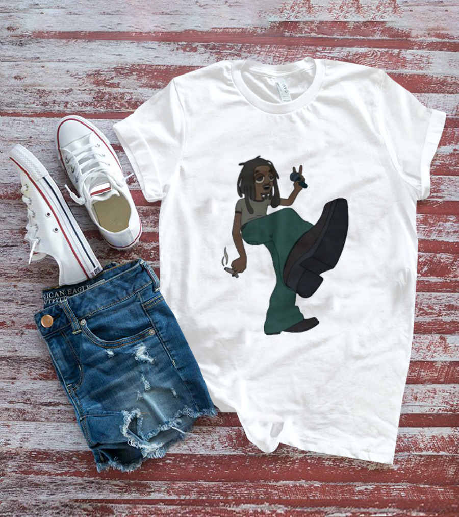 Jordan Ward 2 Ward Animation Graphic With Microphone And Peace T-Shirt