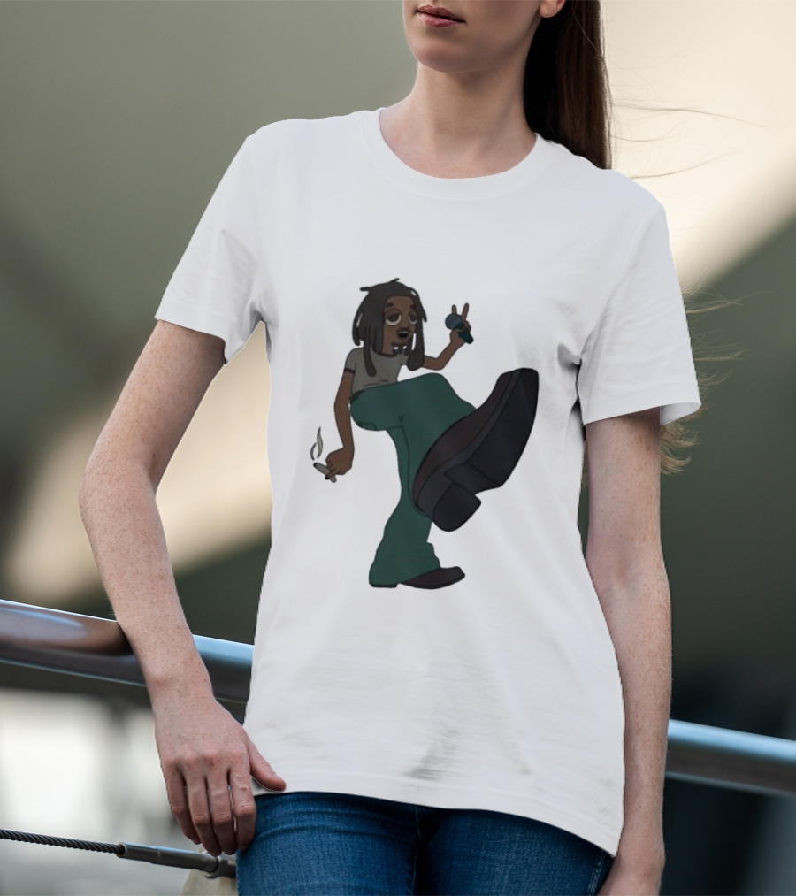 Jordan Ward 2 Ward Animation Graphic With Microphone And Peace T-Shirt