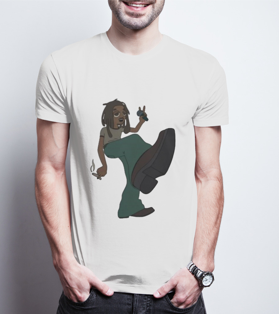 Jordan Ward 2 Ward Animation Graphic With Microphone And Peace T-Shirt