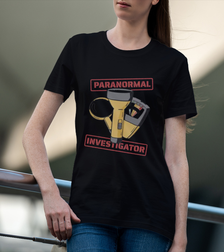 Paranormal Activity Investigator Halloween Kids Flashlight Magnifying Glass Tool T-Shirt