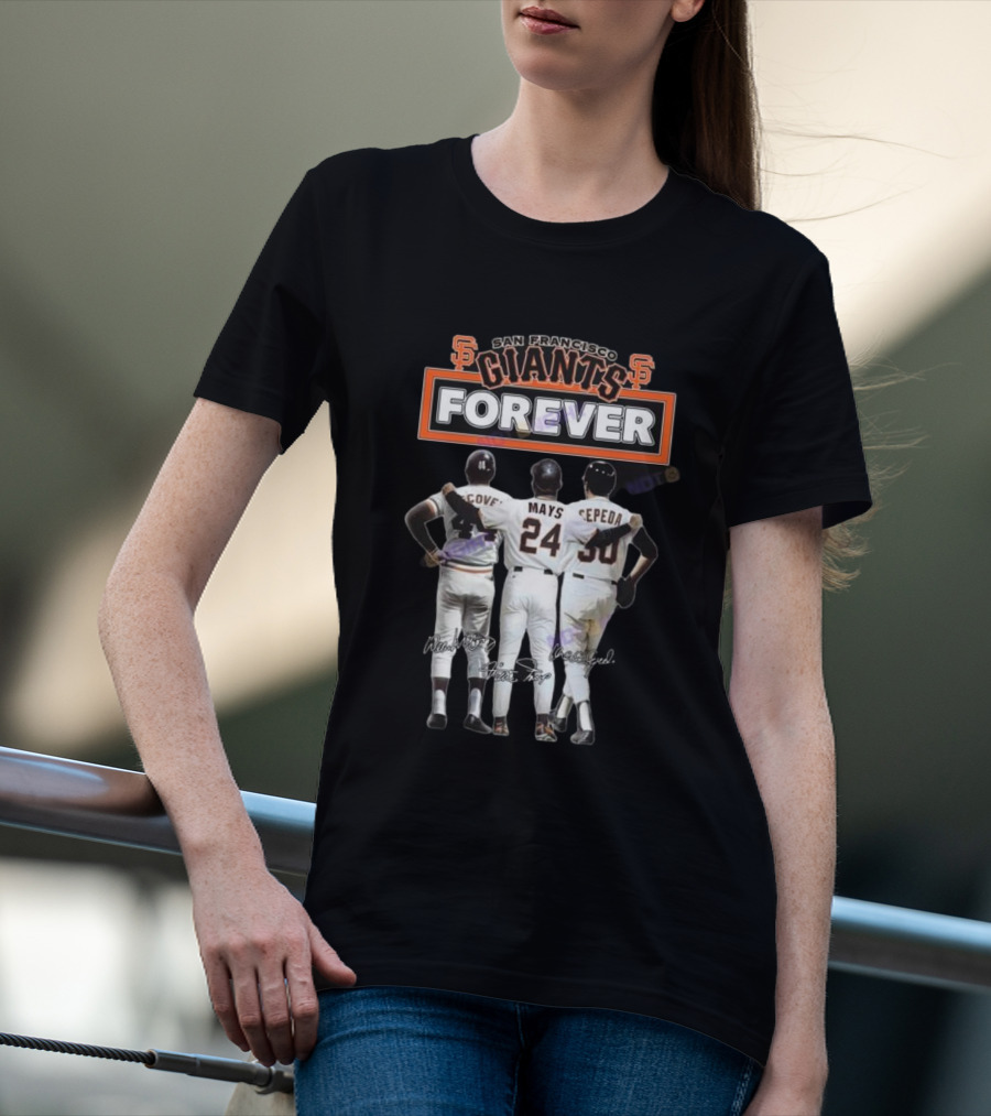 San Francisco Giants Forever McCovey Mays Cepeda Signatures T-Shirt