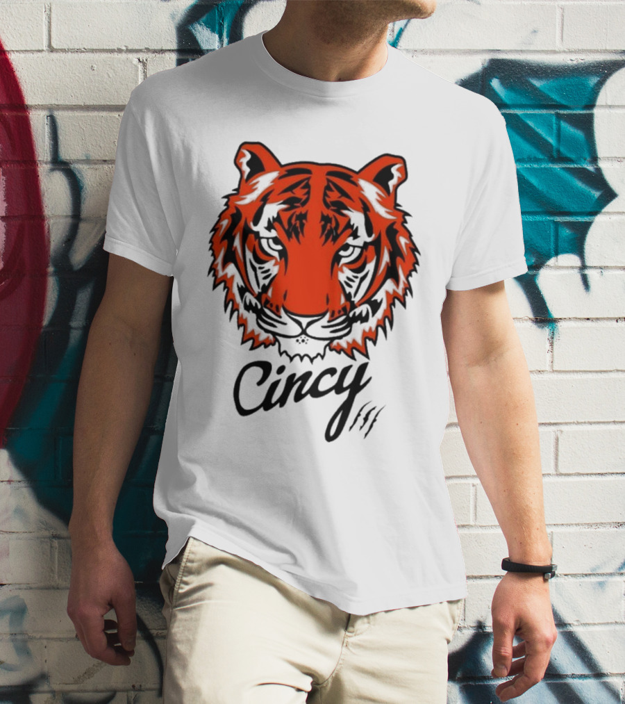 Cincy The Tiger Head By Ted Karras T-Shirt
