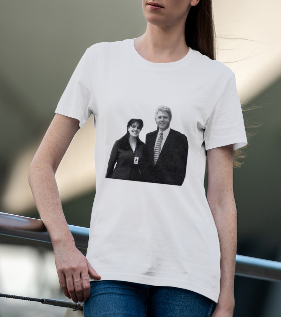 Bill Clinton Monica Lewinsky Black And White Iconic Photo T-Shirt