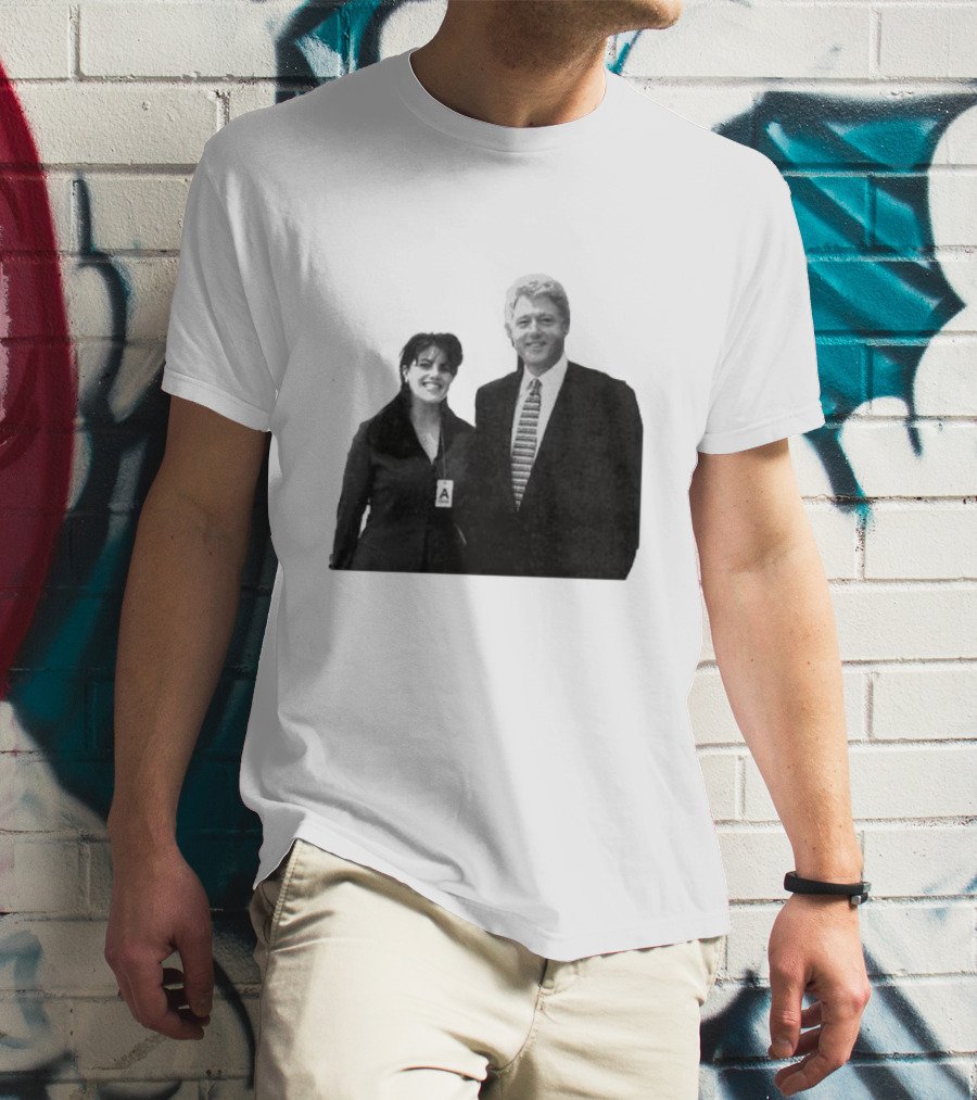 Bill Clinton Monica Lewinsky Black And White Iconic Photo T-Shirt