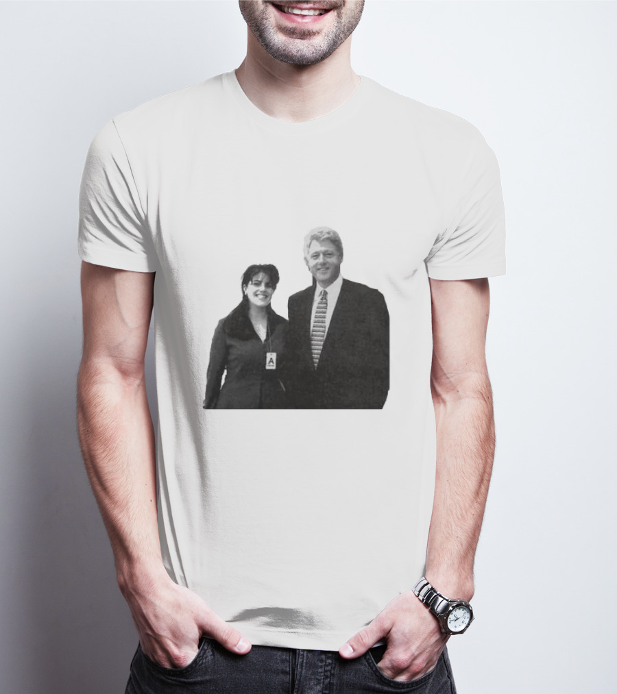 Bill Clinton Monica Lewinsky Black And White Iconic Photo T-Shirt
