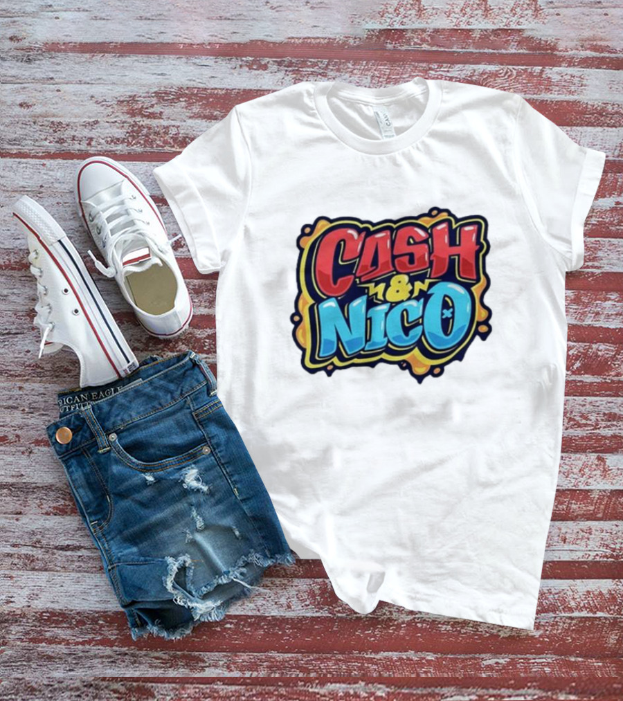 CASH And NICO Colorful Bold Typography T-Shirt