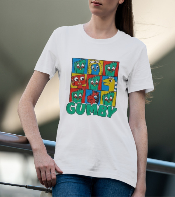 Gumby Pokey Prickle Goo Blockheads Friends Character Grid T-Shirt