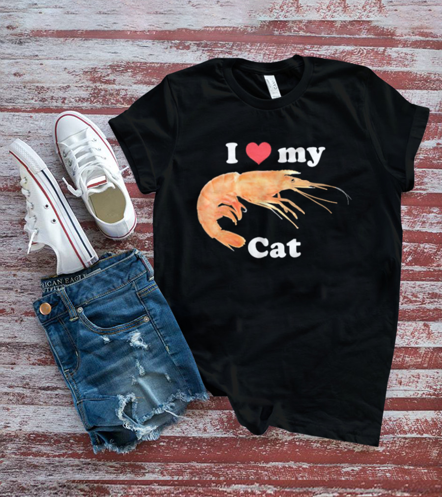 I Heart My Cat Shrimp T-Shirt