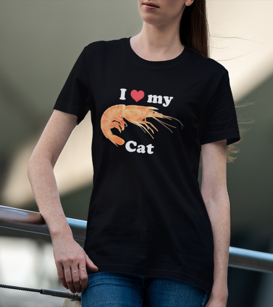 I Heart My Cat Shrimp T-Shirt