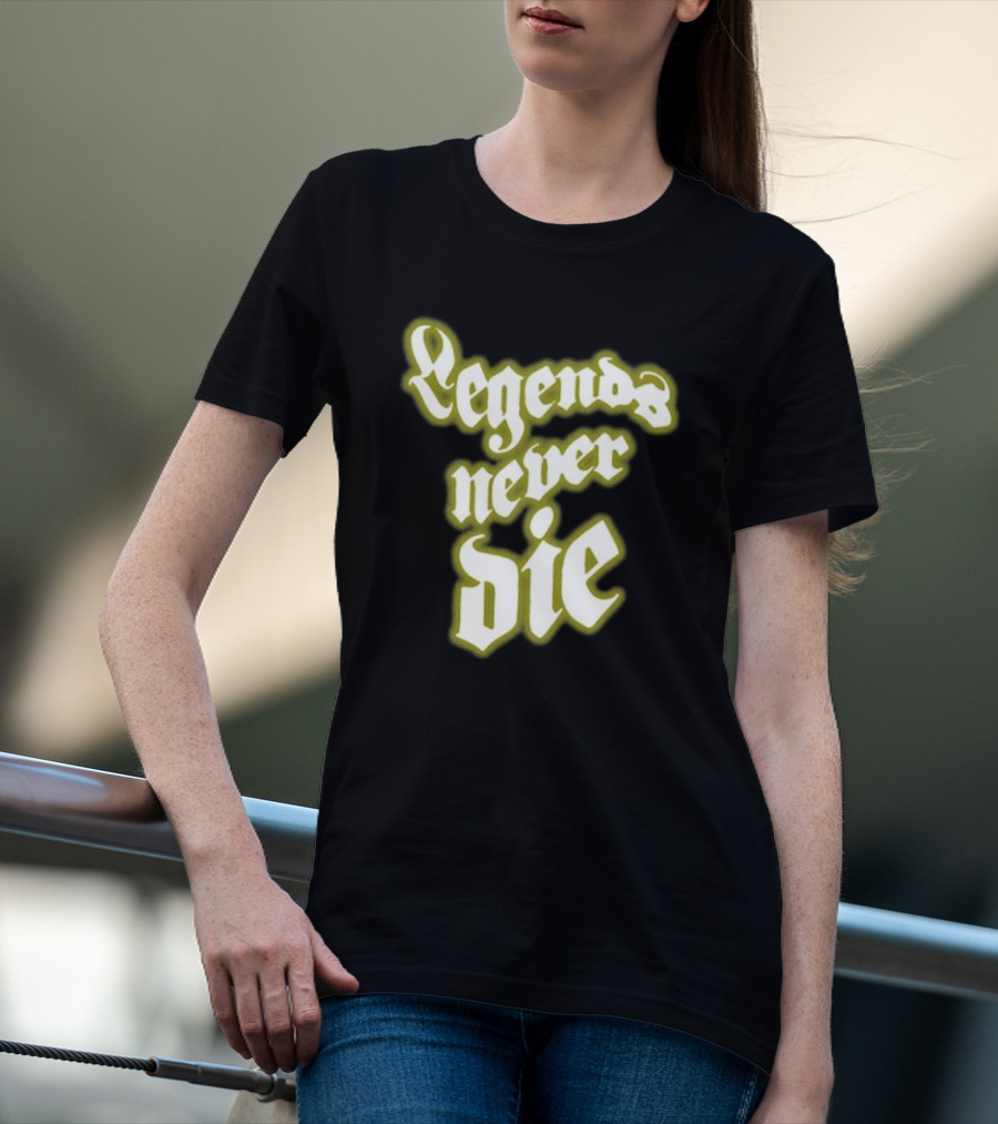 Juice Wrld Legends Never Die Text Gothic T-Shirt