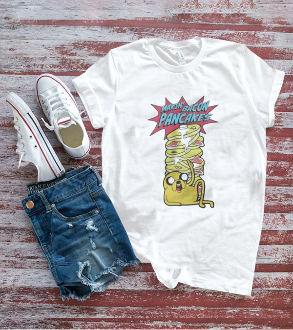 Adventure Time Jake Makin' Bacon Pancakes Stack T-Shirt