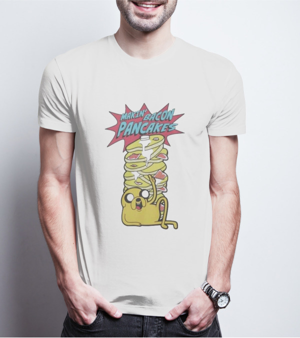 Adventure Time Jake Makin' Bacon Pancakes Stack T-Shirt