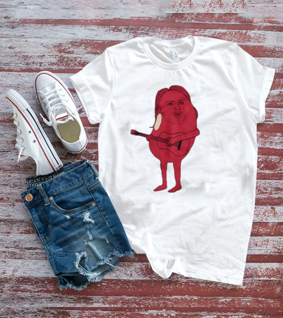 Penkmatters Kurt Cobain Red Character With Guitar T-Shirt