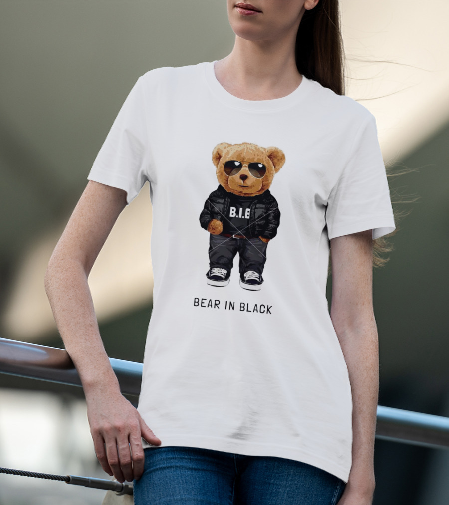Bear In Black B.I.B Black In My Happy Color T-Shirt