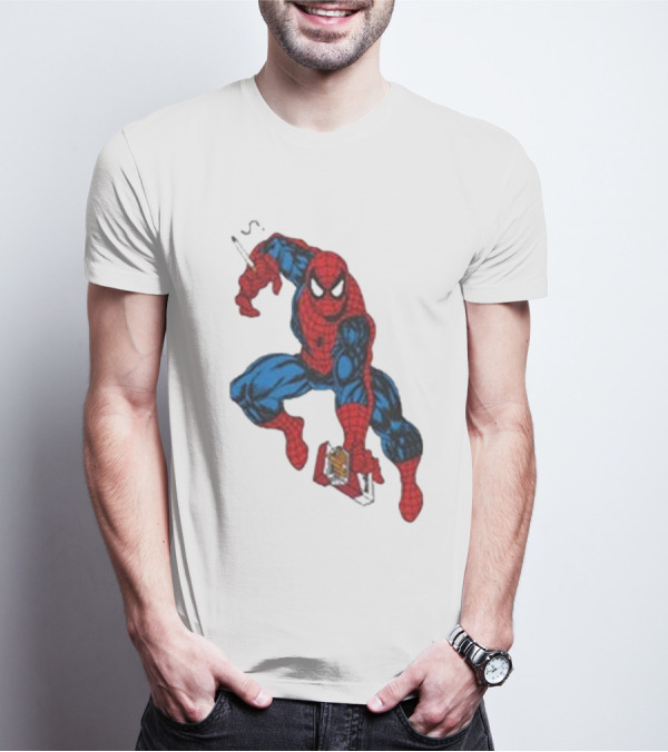 The Amazing Smokerman Comic Parody Smoking Jumping Hero T-Shirt