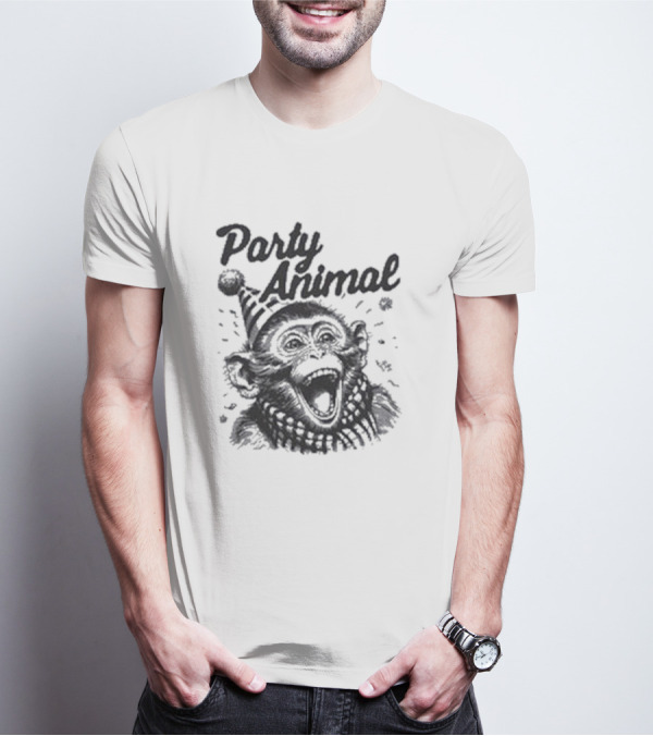 Party Animal Monkey Wearing Festive Hat T-Shirt