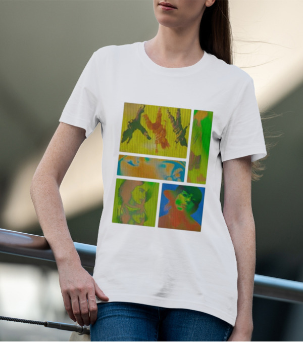 Billie Eilish Birds Of A Feather Collage Thermal Five-Panel Abstract Portraits Multicolor T-Shirt