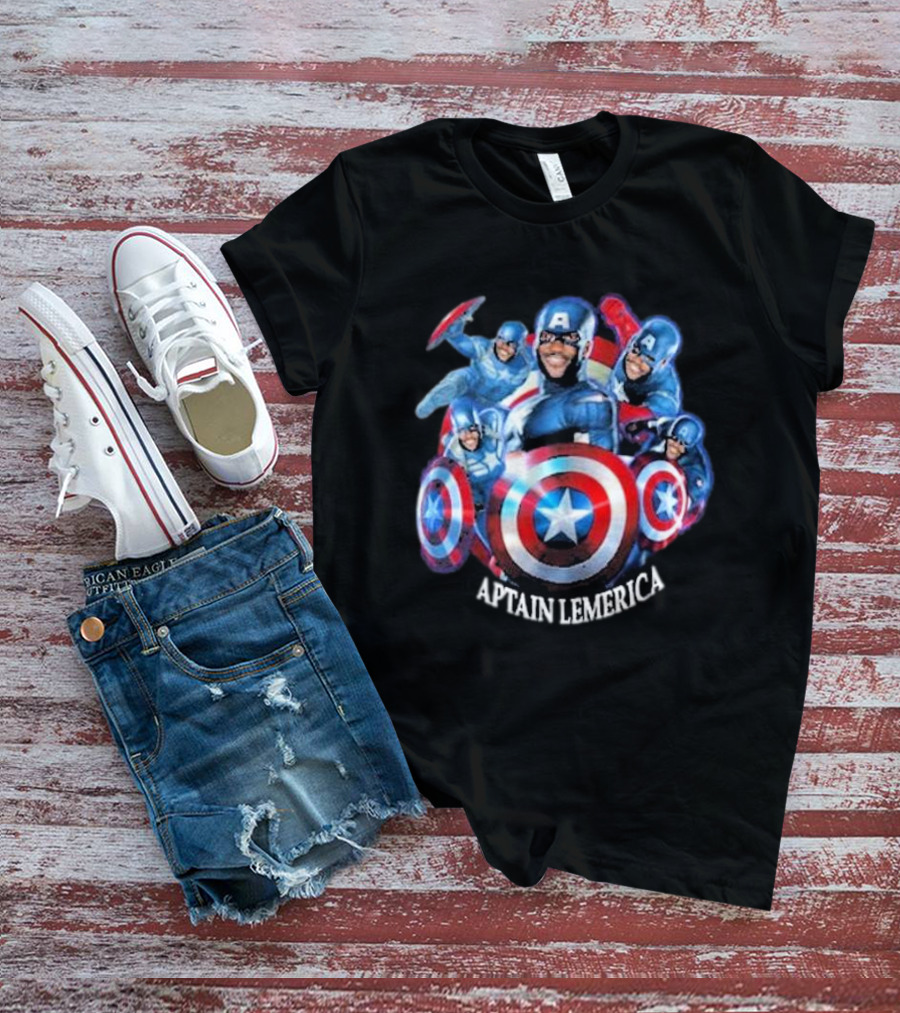 Captain Lemerica Superhero Parody Shield Characters T-Shirt