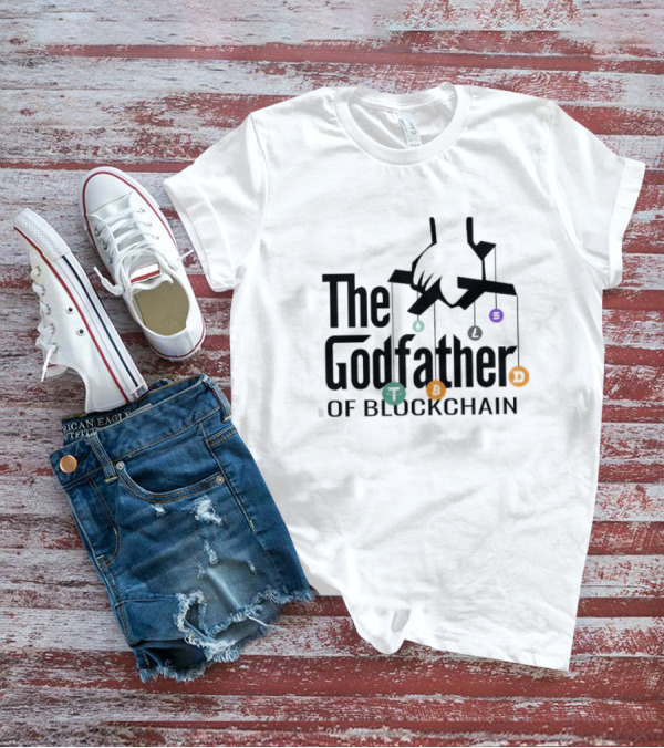 The Godfather Of Blockchain Puppeteer Design With Blockchain Symbols T-Shirt