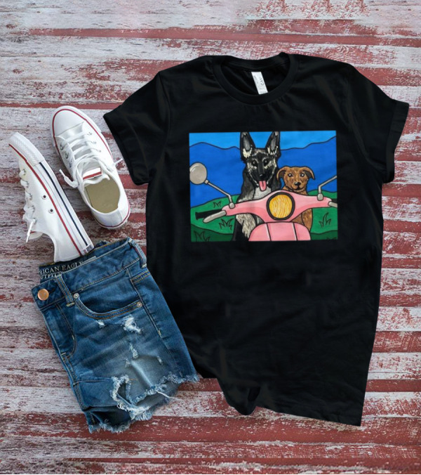 Pinkscooter Vespa Dogs Adventure T-Shirt