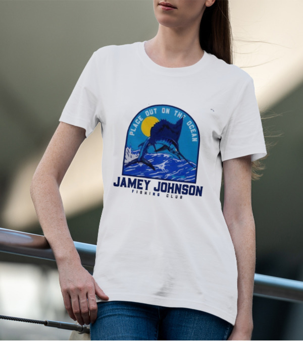 Place Out On The Ocean Jamey Johnson Fishing Club Marlin Jumping T-Shirt