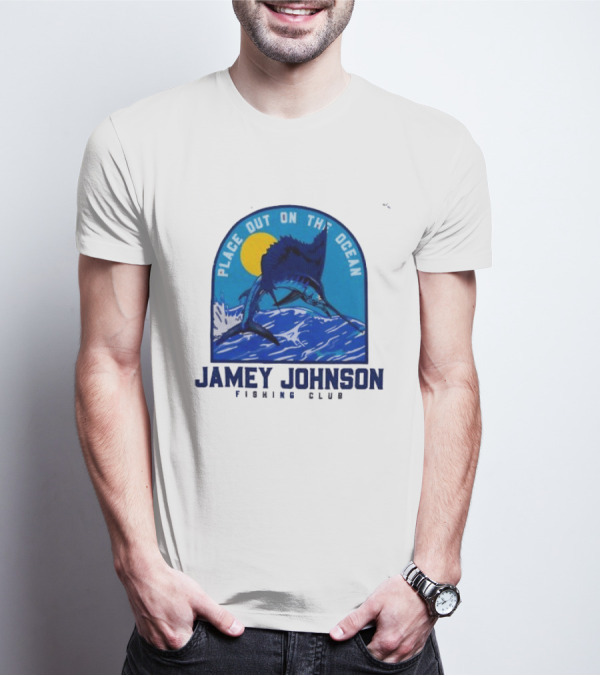 Place Out On The Ocean Jamey Johnson Fishing Club Marlin Jumping T-Shirt