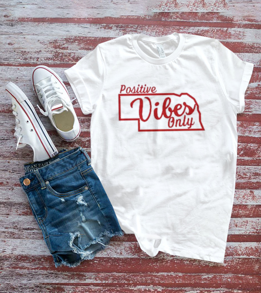 Positive Vibes Only Nebraska Husk Guy T-Shirt
