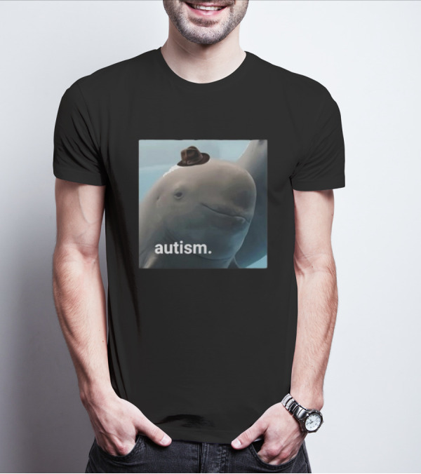 Dolphin Wearing Hat Autism T-Shirt