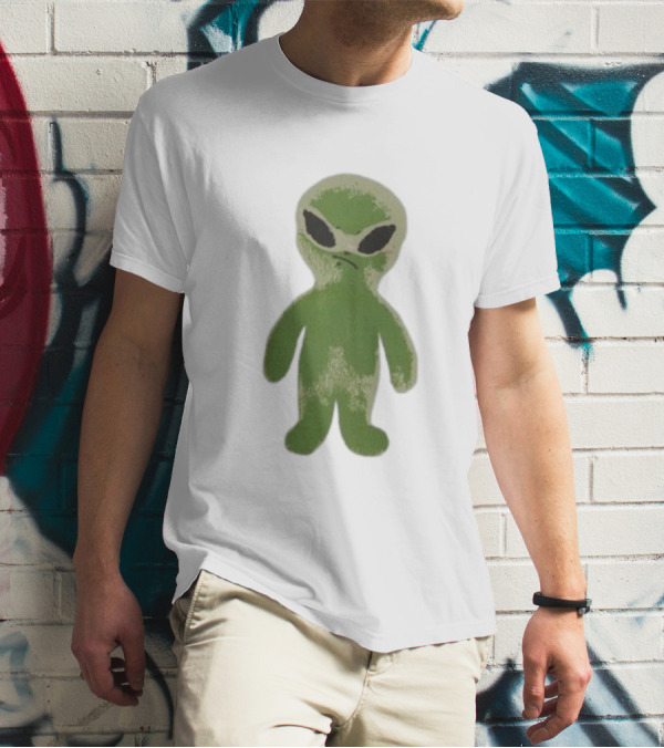 The8 Hoodhood Alien Overfit Half Green Character T-Shirt