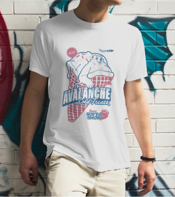 Avalanche Cold Treats Soft As Snow New Bear Cone T-Shirt