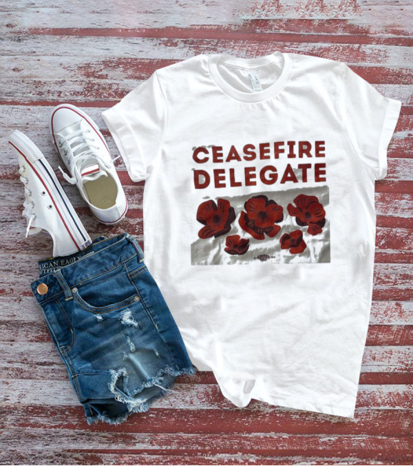 Ceasefire Delegate Red Poppies And Peace T-Shirt