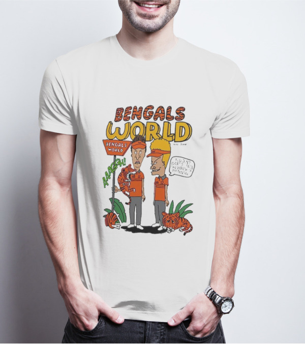 Bengals World Cincinnati NFL X Homage X Beavis And Butt-head Aaagh T-Shirt
