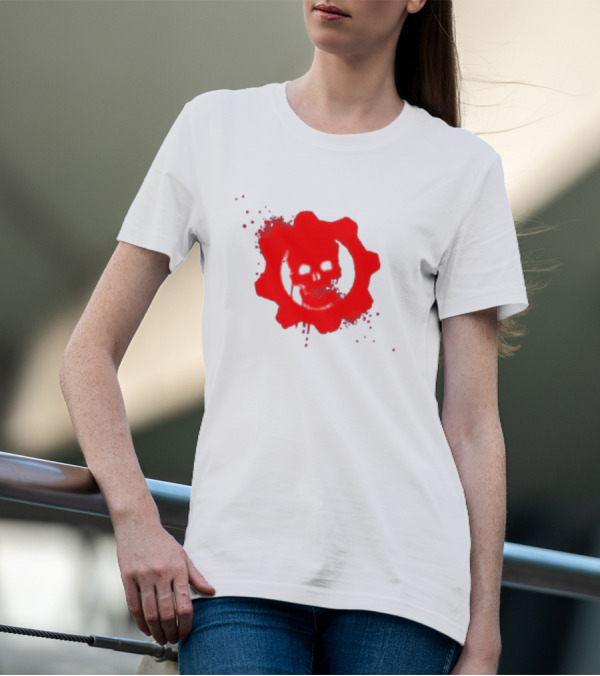Gears Of War Crimson Omen Icon In Red With Skull T-Shirt