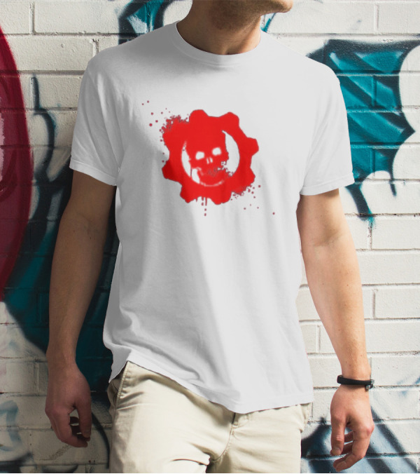 Gears Of War Crimson Omen Icon In Red With Skull T-Shirt
